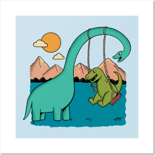 Dinosaur swing Posters and Art